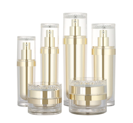 30ml 50ml 100ml 120mlのプラスチック アクリルの美の構造の化粧品のローションのびん50gの贅沢なクリーム色の容器のskincareセット