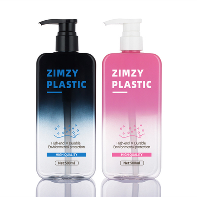 良質の正方形の勾配の黒のパステル調 ピンク化粧品のSkincare注文色のシャンプーのびん