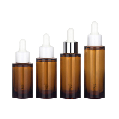 OEM ODM 50mlの化粧品の点滴器のびんのこはく色の精油のびんの包装