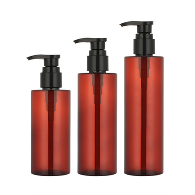 シャワーのゲルのための円形のこはく色のシャンプーのびんポンプ スプレーヤー150ml 200ml 250ml