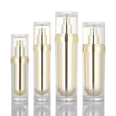 30ml 50ml 100ml 120mlのプラスチック アクリルの美の構造の化粧品のローションのびん50gの贅沢なクリーム色の容器のskincareセット