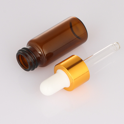 曇らされた5ml 10mlの空の化粧品のびんのこはく色の点滴器の円形の表面血清のびん