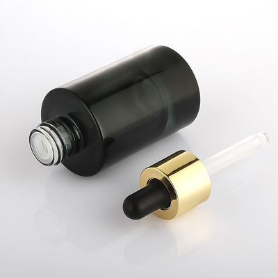 Ecoの友好的な空のプラスチック贅沢で黒い30ml毛オイルの血清の香水の点滴器のびん
