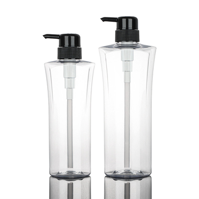 透明なシリンダー円形の化粧品のローションのびん400ML 600MLの黒ポンプ