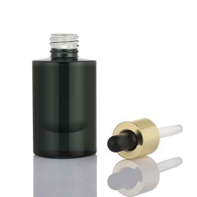 30ml ブラック フロスト ガラス ラウンド モダン ノベル デザイン コスメティック パッケージ セラム エッセンシャル オイル スポイト ボトル 1オンス