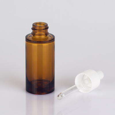 OEM ODM 50mlの化粧品の点滴器のびんのこはく色の精油のびんの包装