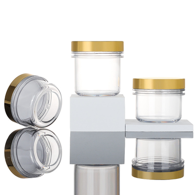 100ml 120ml 200mlの金のふたボディ顔のバター クリームは空の贅沢で黒い小型化粧品のクリームが50のmlを震動させる容器をごしごし洗う