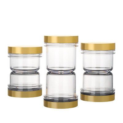 100ml 120ml 200mlの金のふたボディ顔のバター クリームは空の贅沢で黒い小型化粧品のクリームが50のmlを震動させる容器をごしごし洗う