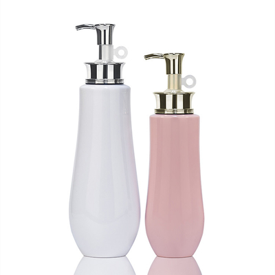 贅沢な300ml 500ml 700mlペット普及した白いピンクの単位はロゴの金ポンプ プラスチック シャンプーのびんをカスタマイズする