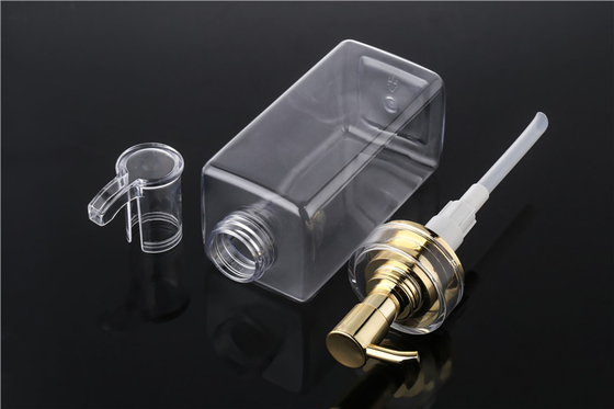 贅沢な300ml 400ml 500mlのホテルの空のコンディショナーPackaging16ozの人の金ポンプを搭載する明確なローションのプラスチック シャンプーのびん