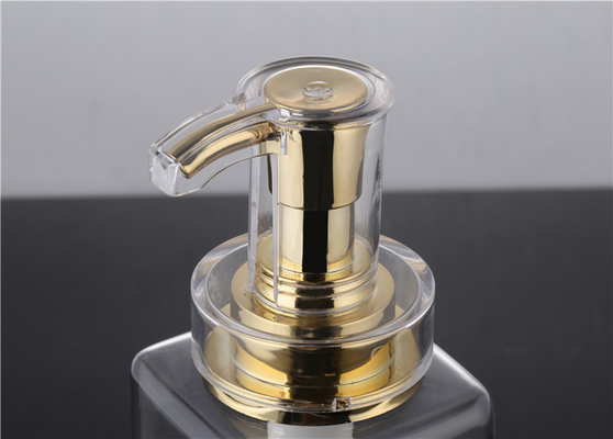 贅沢な300ml 400ml 500mlのホテルの空のコンディショナーPackaging16ozの人の金ポンプを搭載する明確なローションのプラスチック シャンプーのびん
