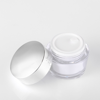 卸し売り15g 30g 50gのアクリルの二重壁唇を搭載するプラスチック空の化粧品ボディ バター表面クリームの瓶の鍋