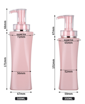 空350ml 500のMl贅沢なボディ ローションの包装のシャワーのゲルの容器のピンクのシャンプーのびん