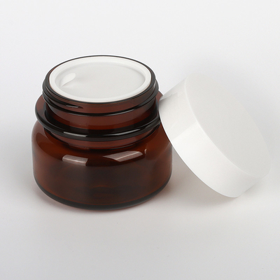 ODMの化粧品の包装セット、60ml 90ml 130mlのこはく色のプラスチック化粧品の瓶
